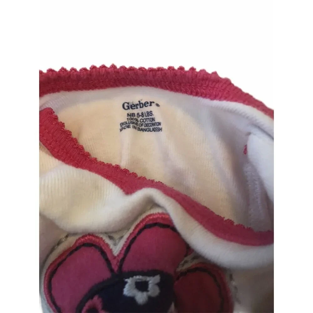 Baby Girl NB 2 Pc Outfit Pink & White Cotton Flower Print Mix Lot‎ Pants T-shirt